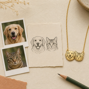 Custom Pet Portrait Necklace - Up to 6 Pets