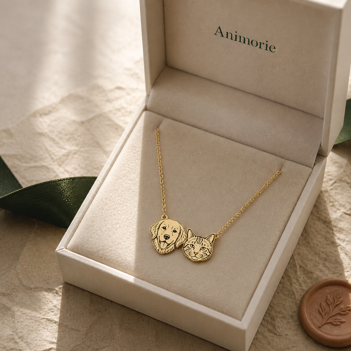 Custom Pet Portrait Necklace - Up to 6 Pets