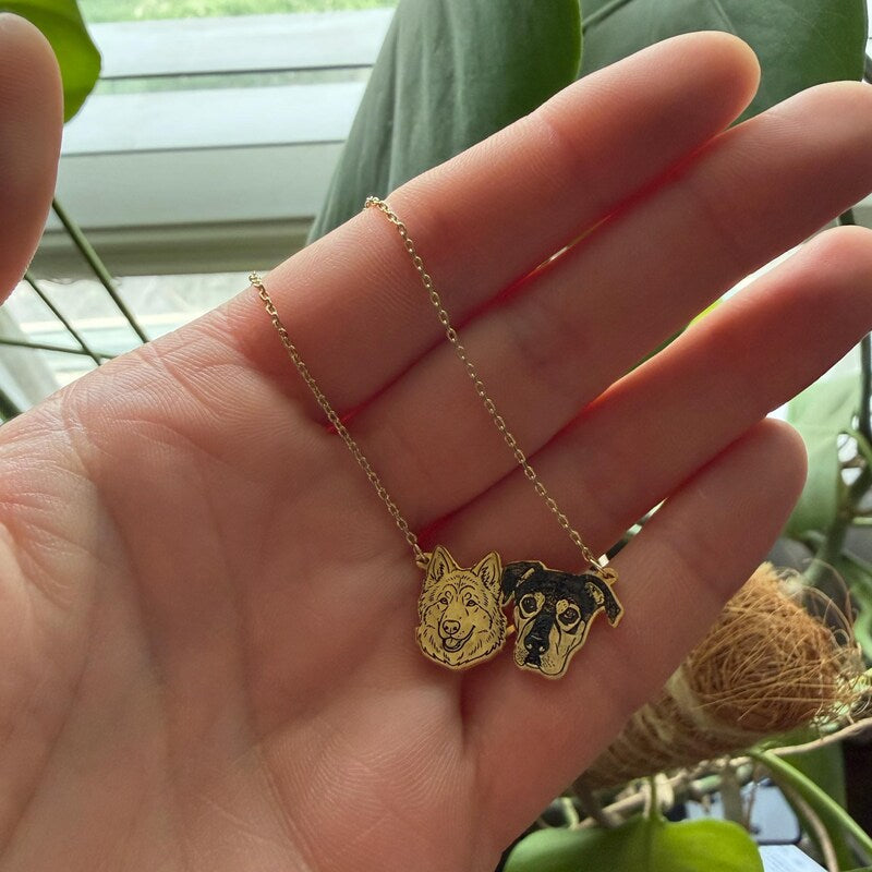 Anna's two-pet portrait necklace review photo