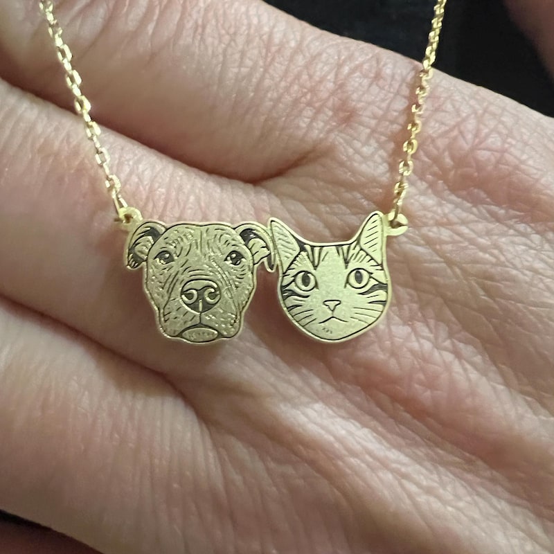 Angela's two-pet portrait necklace review photo