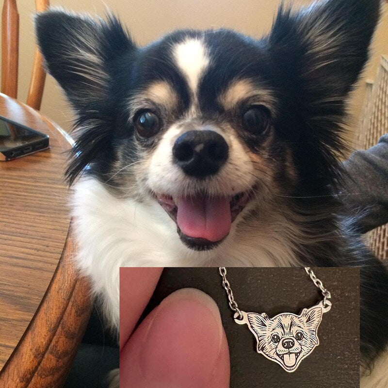 Heather's silver pet portrait necklace review photo