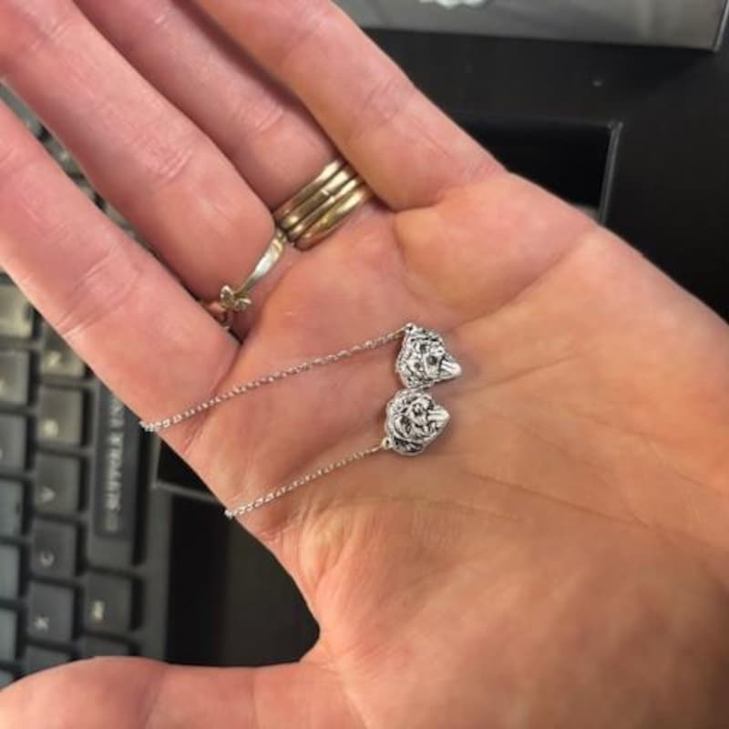 Michelle's silver two-pet necklace review photo